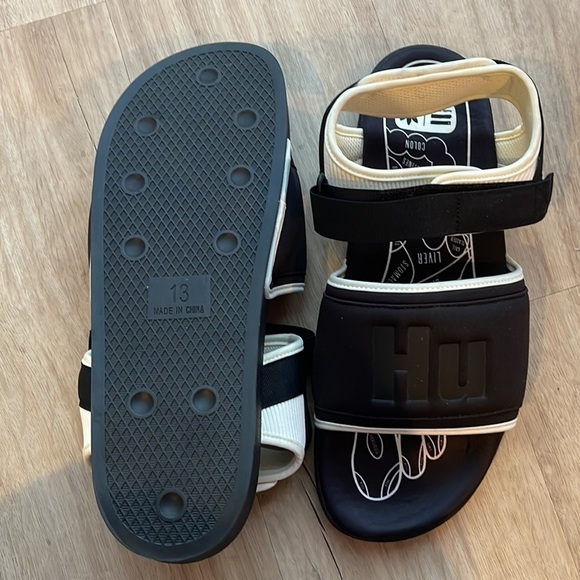 Pharrell x Adilette 2.0 Slide 'Black White sz 13 - Picture 8 of 13